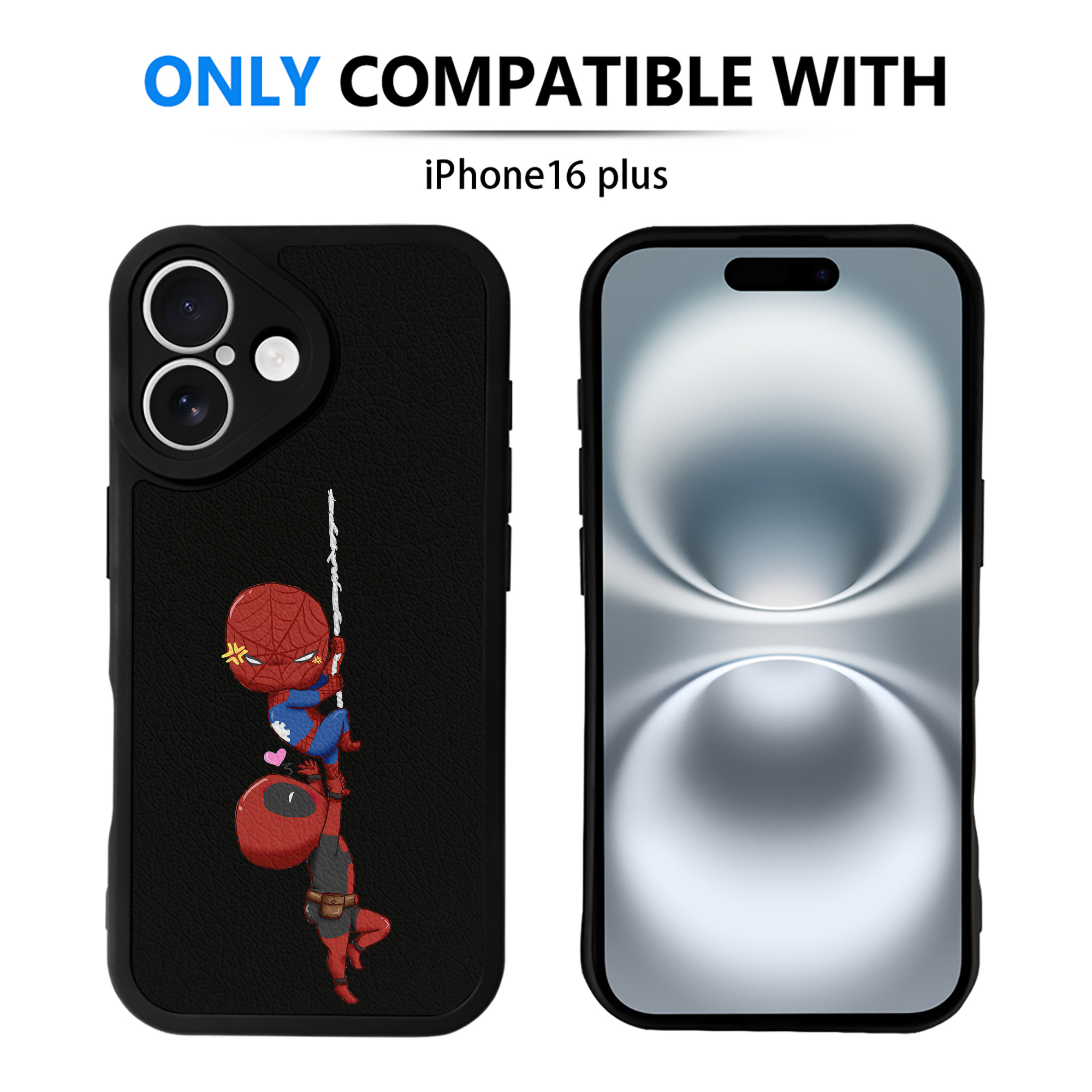 （画像用） Deadpool デッドプール 【iPhone 16シリーズ対応】シリコンスマホケース（レザー調） 材質：シリコン